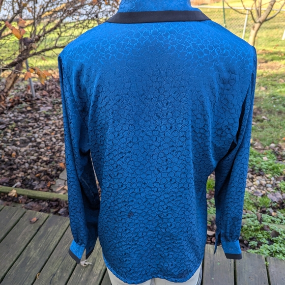 Vintage Woman's Country Sophisticates Pendleton's Dk Teal LS Blouse Sz 8 - Picture 6 of 6